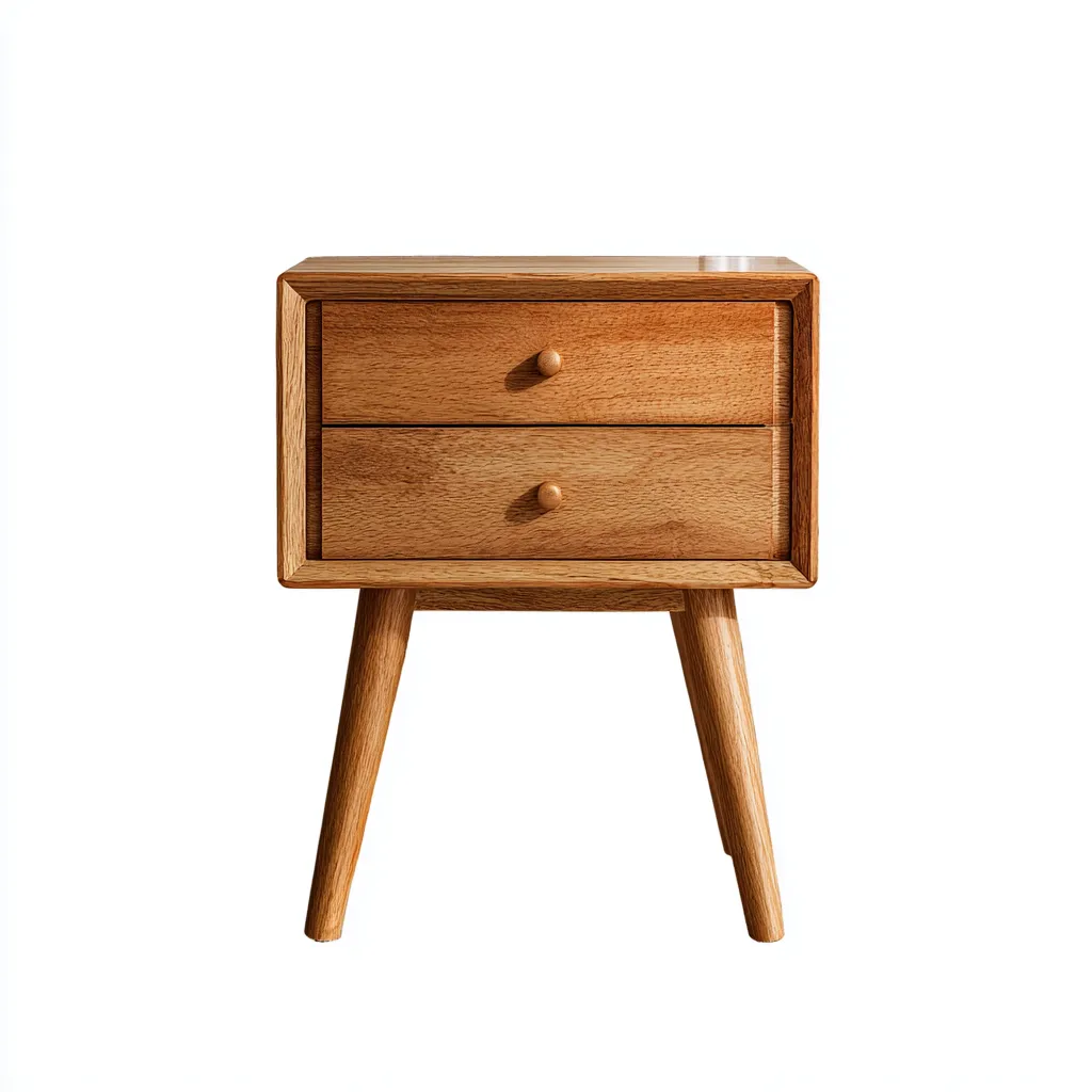 Mesita de noche madera maciza 50x38x60 cm madera uso dormitorio diseño nórdico-Nestmyhub