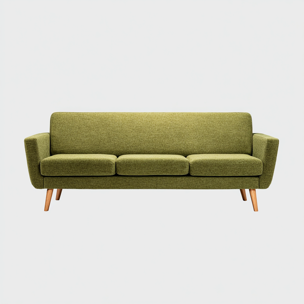 Sofá de 3 plazas tela 210x80x82 cm verde para sala de estar estilo moderno-Nestmyhub