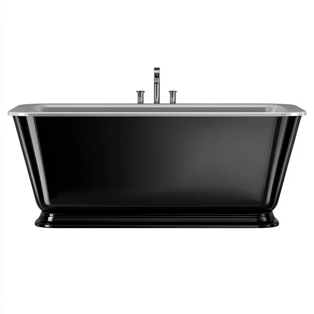 Bañera acrílica rectangular 170x78x60 cm - negro-gris - diseño clásico - apta para baño-Nestmyhub