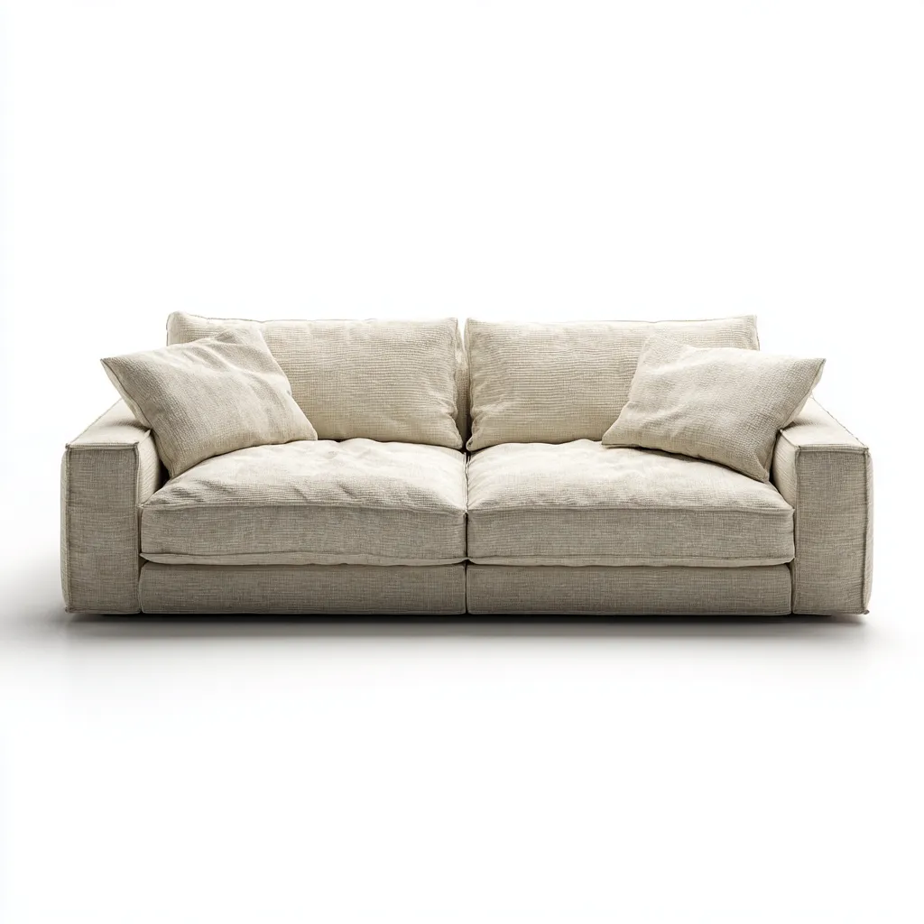 Sofá de 2 plazas tapizado en tela 180x100x85 cm - beige - diseño moderno - apto para salón-Nestmyhub