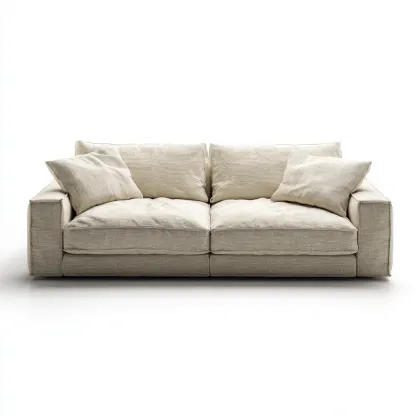 Sofá de 2 plazas tapizado en tela 180x100x85 cm - beige - diseño moderno - apto para salón-Nestmyhub