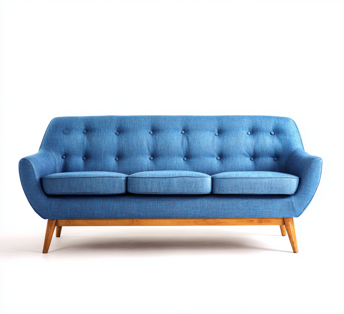 Sofá de 3 plazas - Tela - 210x85x90 cm - Azul - Diseño moderno para sala de estar-Nestmyhub
