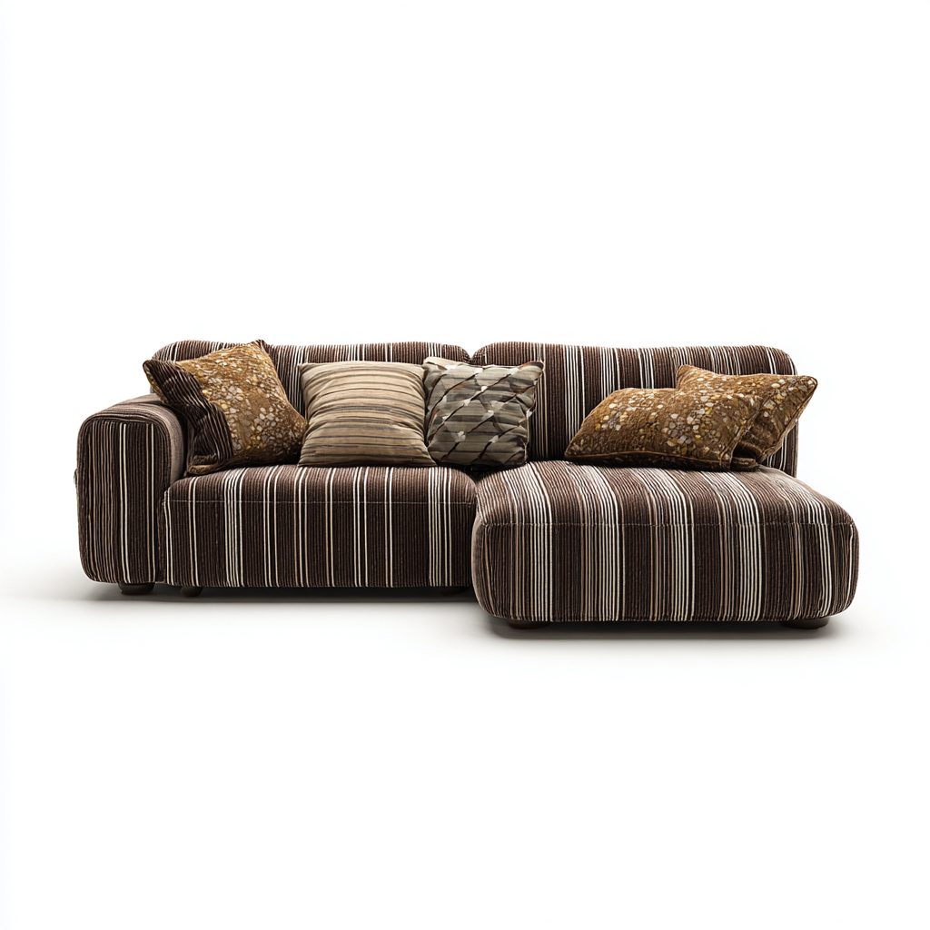 Sofá rinconero - Tela - 260x160x85 cm - Marrón - Diseño moderno para salón-Nestmyhub