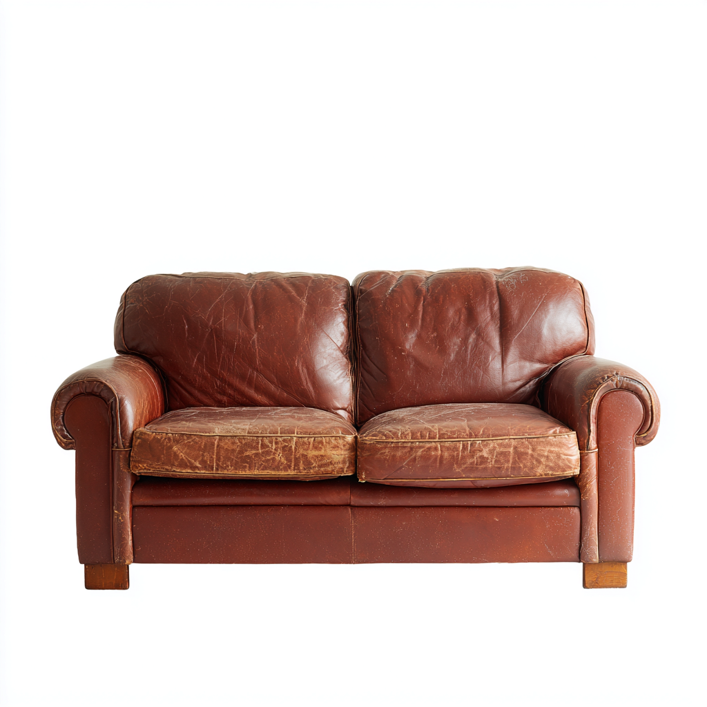 Sofá de 2 plazas de cuero auténtico 165x90x85 cm - marrón envejecido - estilo clásico para sala de estar-Nestmyhub