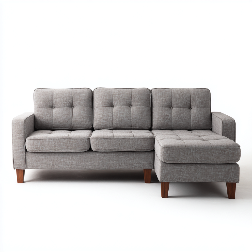 Sofá rinconero - Tela - 255x160x85 cm - Gris - Diseño moderno para salón-Nestmyhub