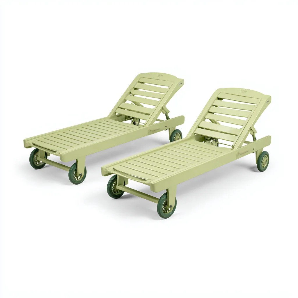 Tumbonas de jardín de resina 190x65x35 cm verde claro para exterior - estilo moderno - diseño funcional-Nestmyhub