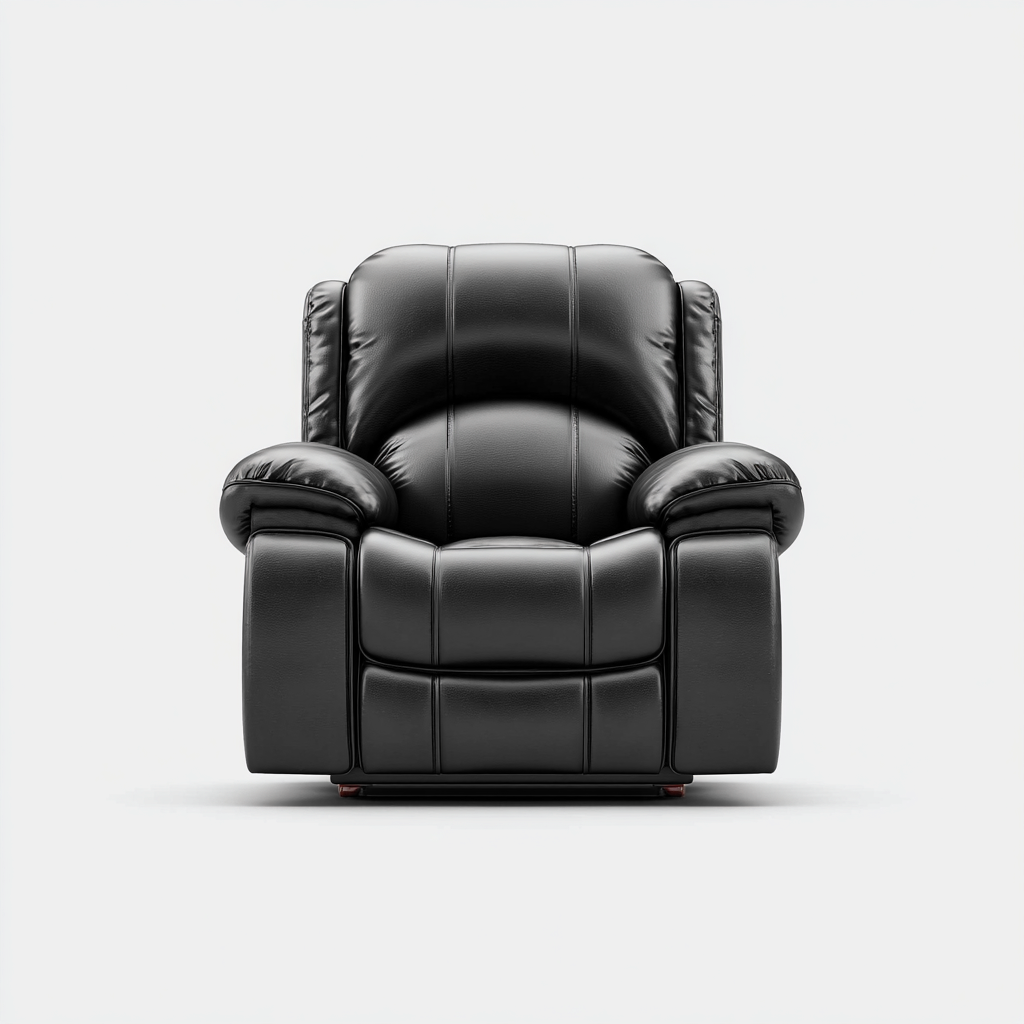 Sillón reclinable piel auténtica 100x95x100 cm - negro - estilo moderno - apto para salón-Nestmyhub