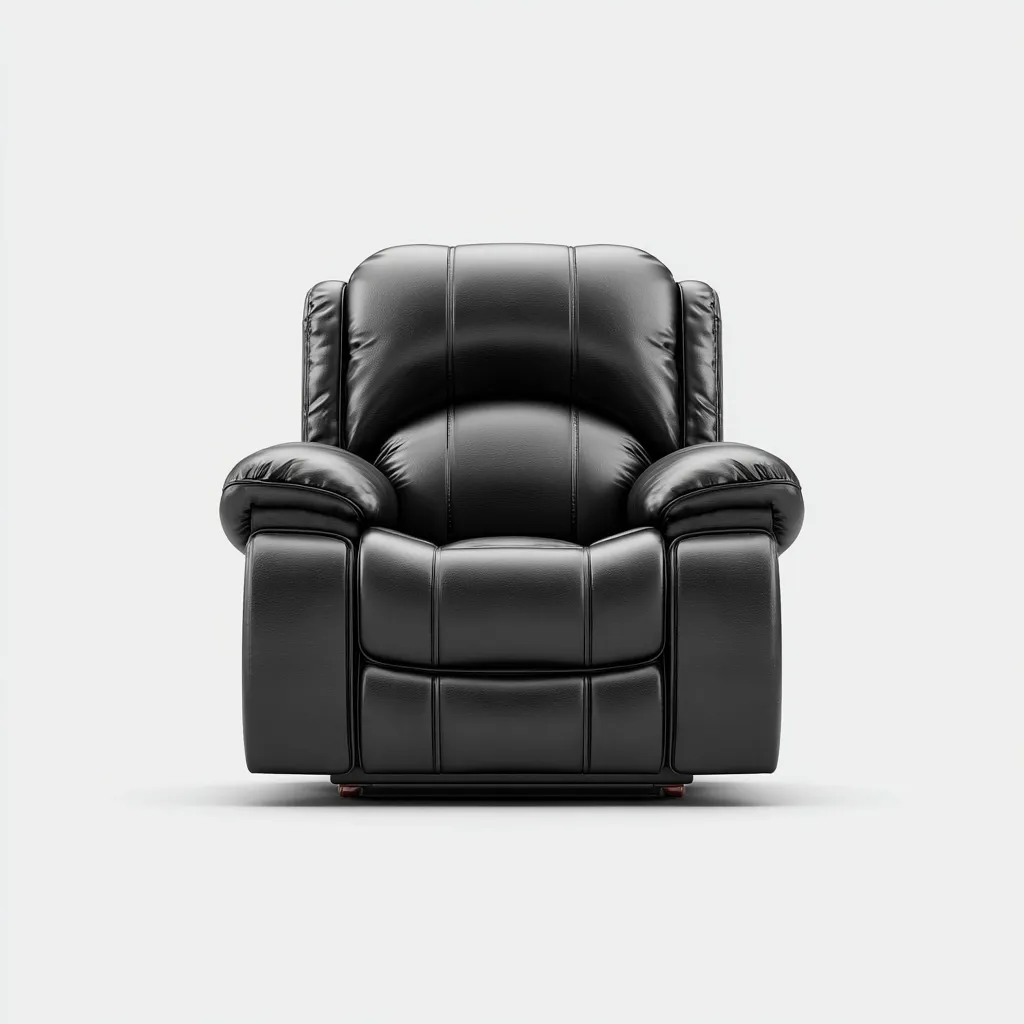 Sillón reclinable piel auténtica 100x95x100 cm - negro - estilo moderno - apto para salón-Nestmyhub