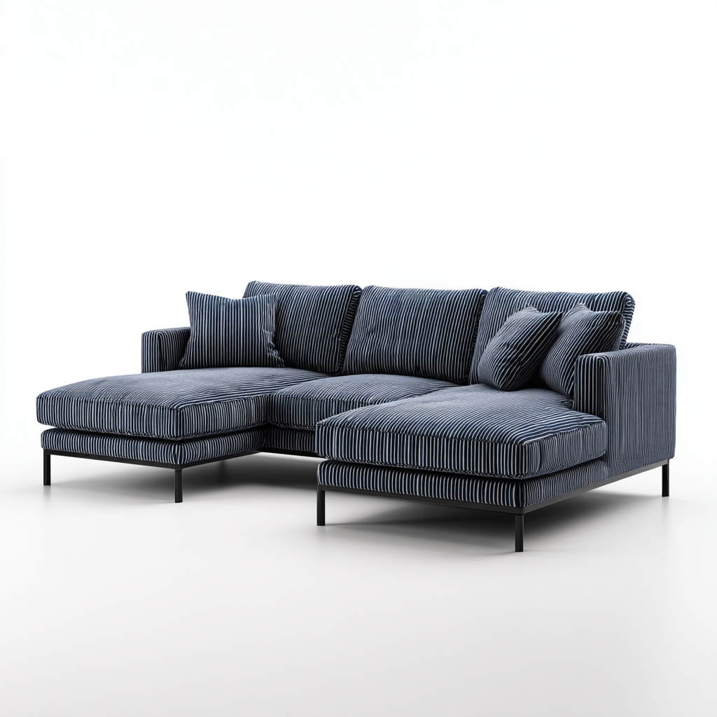 Sofá rinconero - Tela - 270x170x85 cm - Azul oscuro - Diseño moderno para salón-Nestmyhub