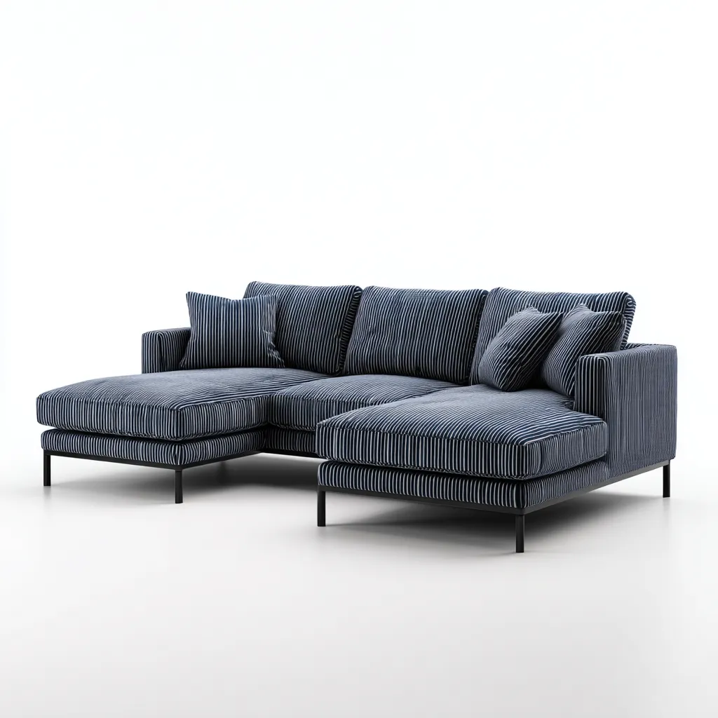 Sofá rinconero - Tela - 270x170x85 cm - Azul oscuro - Diseño moderno para salón-Nestmyhub