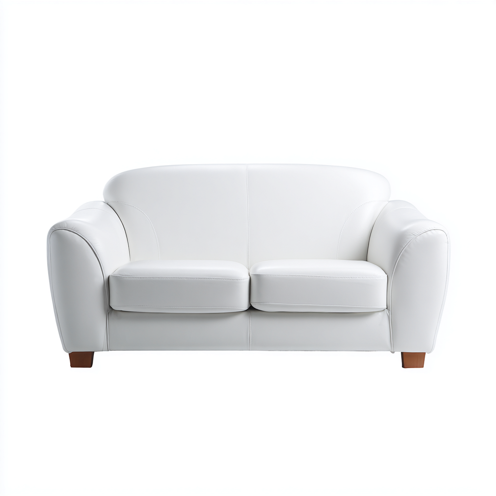 Sofá de 2 plazas - cuero 165x88x80 cm - blanco - adecuado para salón - diseño moderno-Nestmyhub