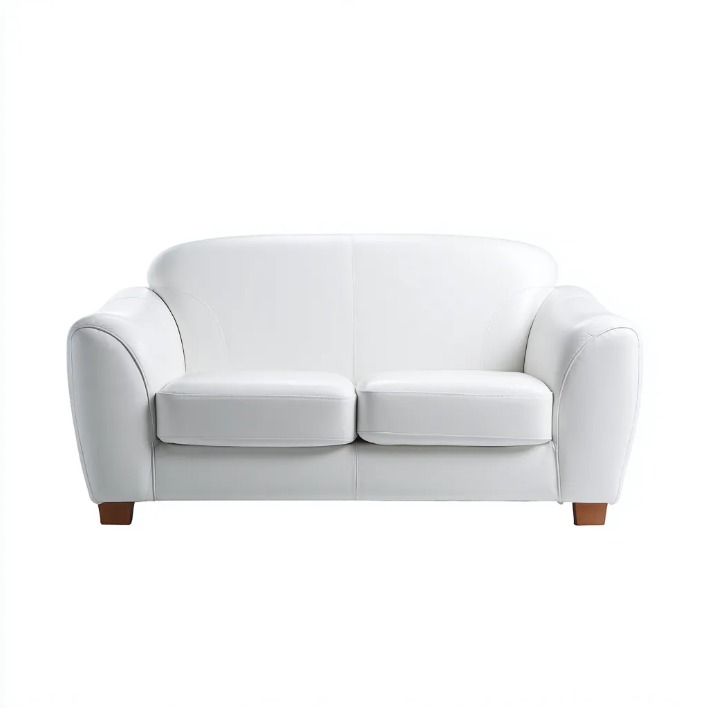 Sofá de 2 plazas - cuero 165x88x80 cm - blanco - adecuado para salón - diseño moderno-Nestmyhub