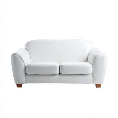 Sofá de 2 plazas - cuero 165x88x80 cm - blanco - adecuado para salón - diseño moderno-Nestmyhub