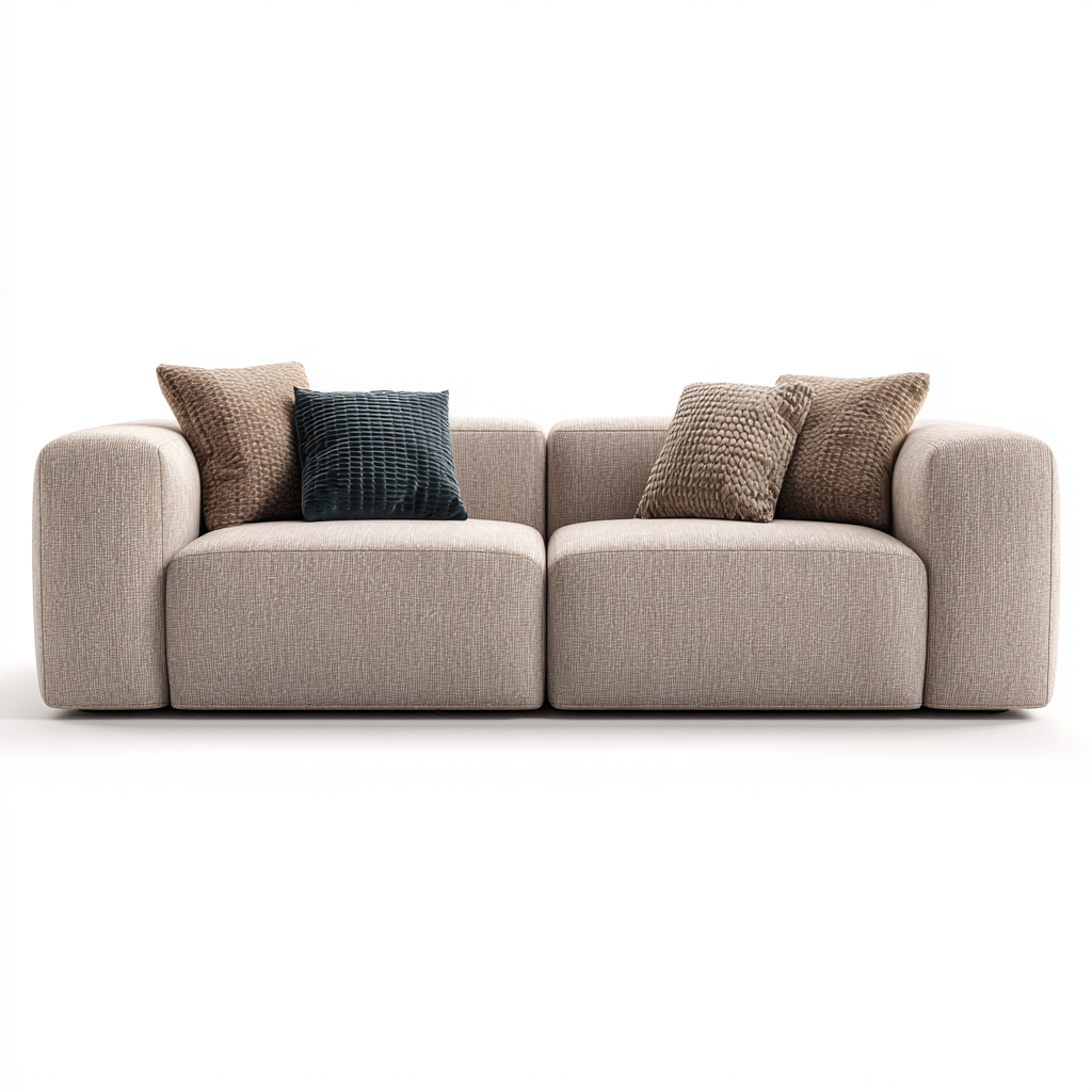 Sofá de 2 plazas - tela 178x92x78 cm - beige - adecuado para salón - diseño moderno-Nestmyhub