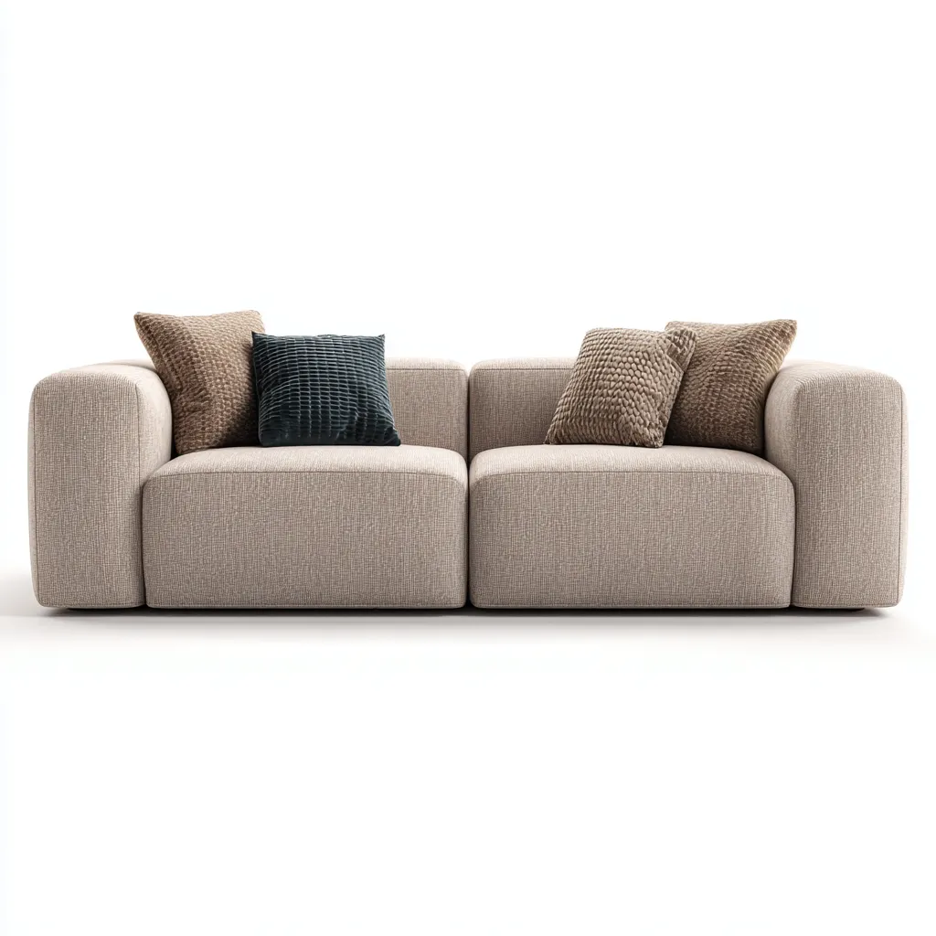 Sofá de 2 plazas - tela 178x92x78 cm - beige - adecuado para salón - diseño moderno-Nestmyhub