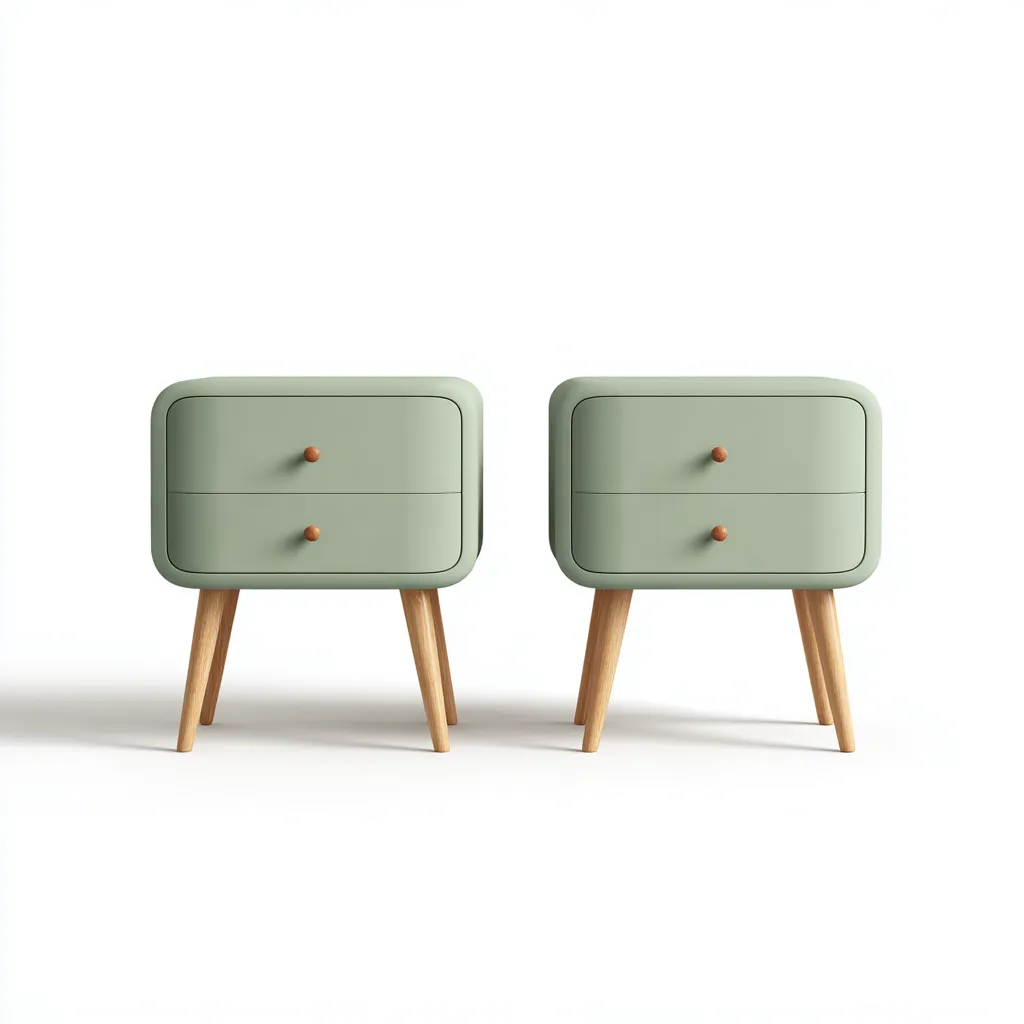 Mesita de noche madera lacada 45x35x55 cm verde claro uso dormitorio diseño moderno-Nestmyhub