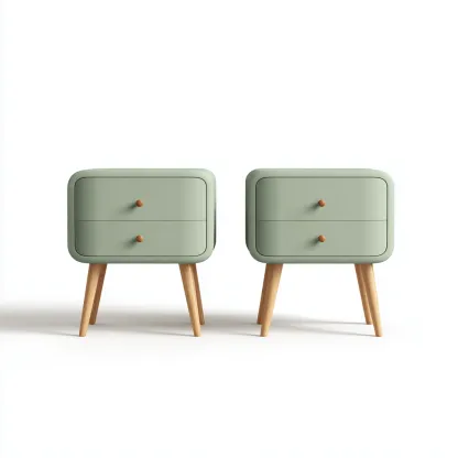 Mesita de noche madera lacada 45x35x55 cm verde claro uso dormitorio diseño moderno-Nestmyhub
