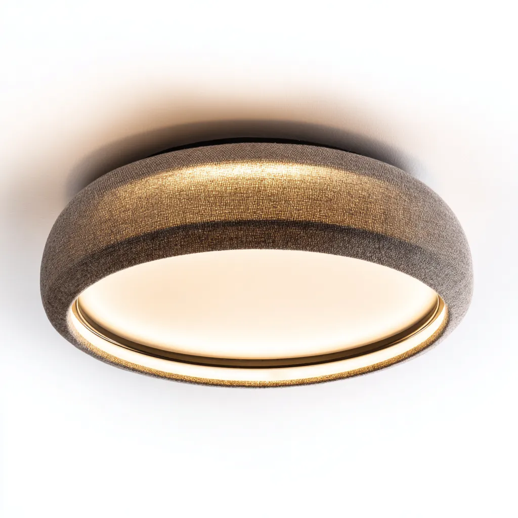 Lámpara de techo tela y metal 37x14 cm - marrón - apta para interiores - diseño moderno ambiental-Nestmyhub