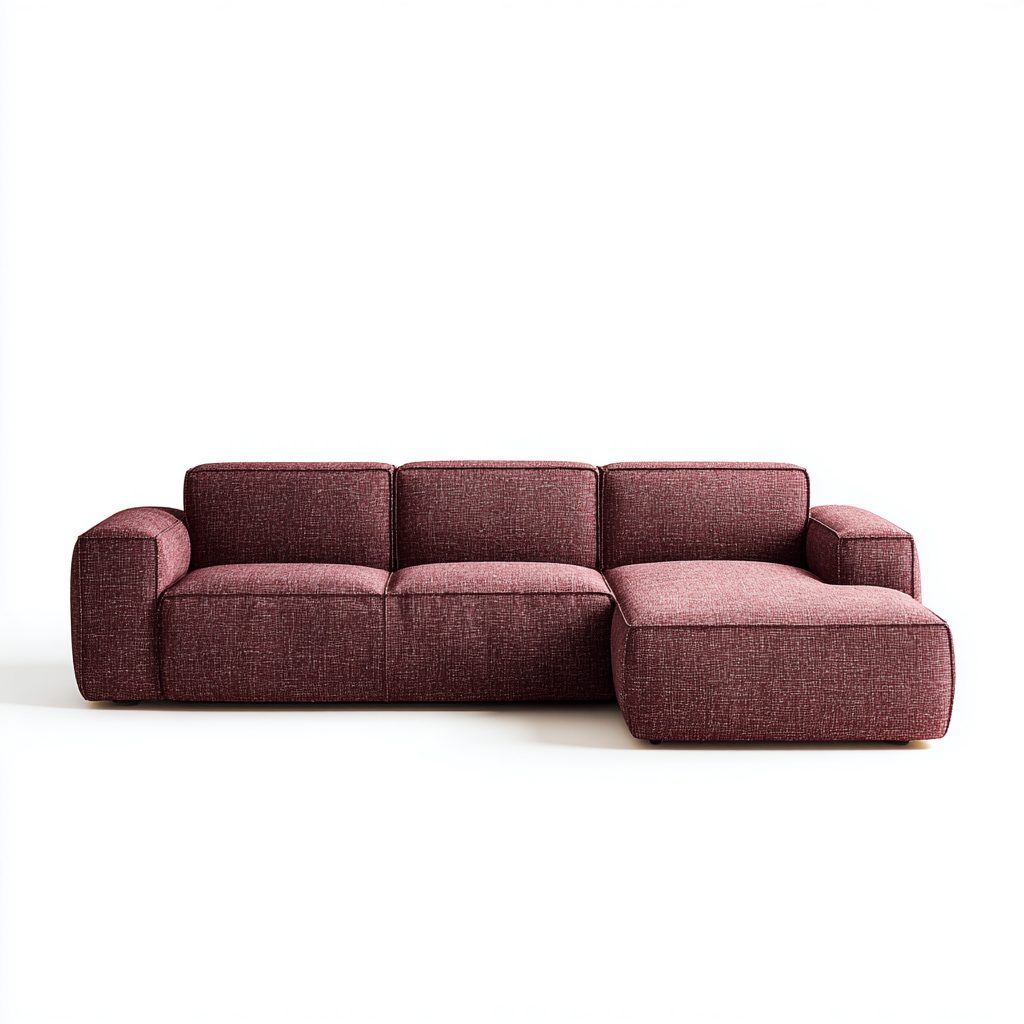 Sofá rinconero - Tela - 260x165x82 cm - Rojo vino - Diseño moderno para salón-Nestmyhub