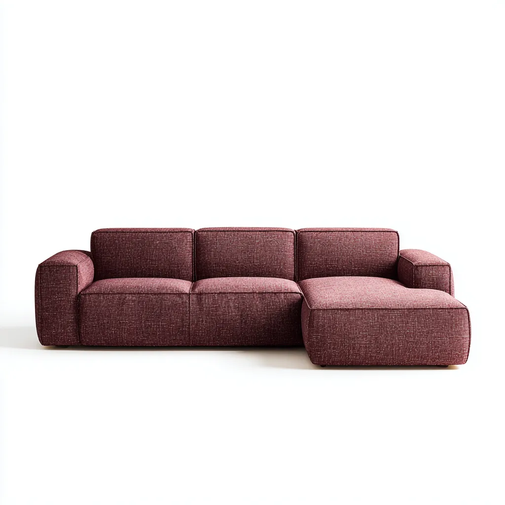 Sofá rinconero - Tela - 260x165x82 cm - Rojo vino - Diseño moderno para salón-Nestmyhub