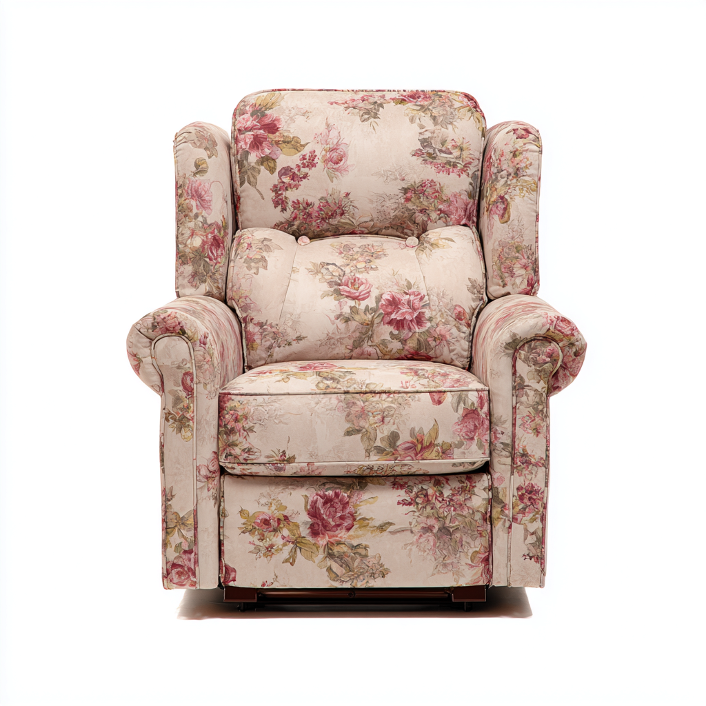 Sillón reclinable tela 100x95x100 cm - floral - estilo clásico - apto para salón-Nestmyhub