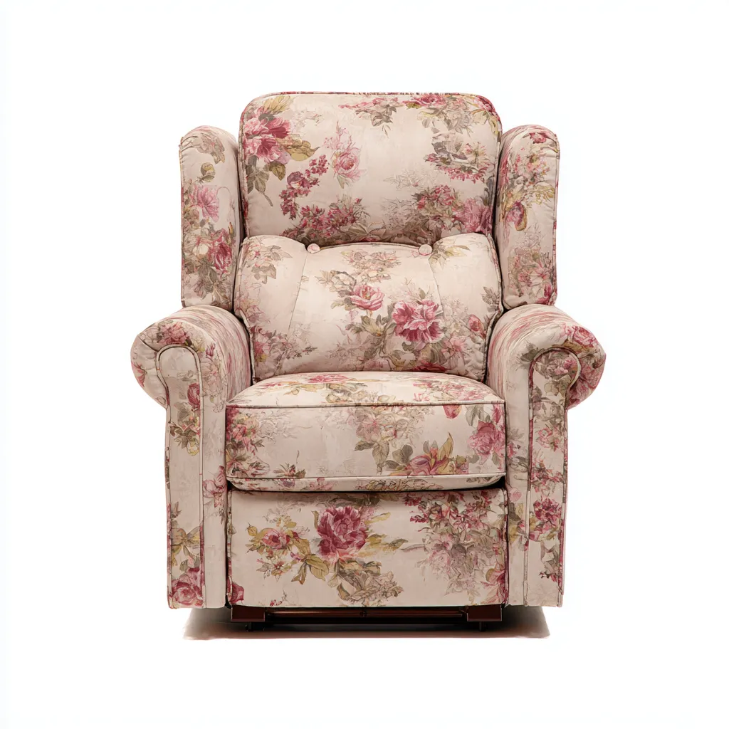 Sillón reclinable tela 100x95x100 cm - floral - estilo clásico - apto para salón-Nestmyhub