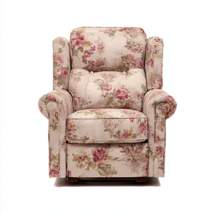 Sillón reclinable tela 100x95x100 cm - floral - estilo clásico - apto para salón-Nestmyhub