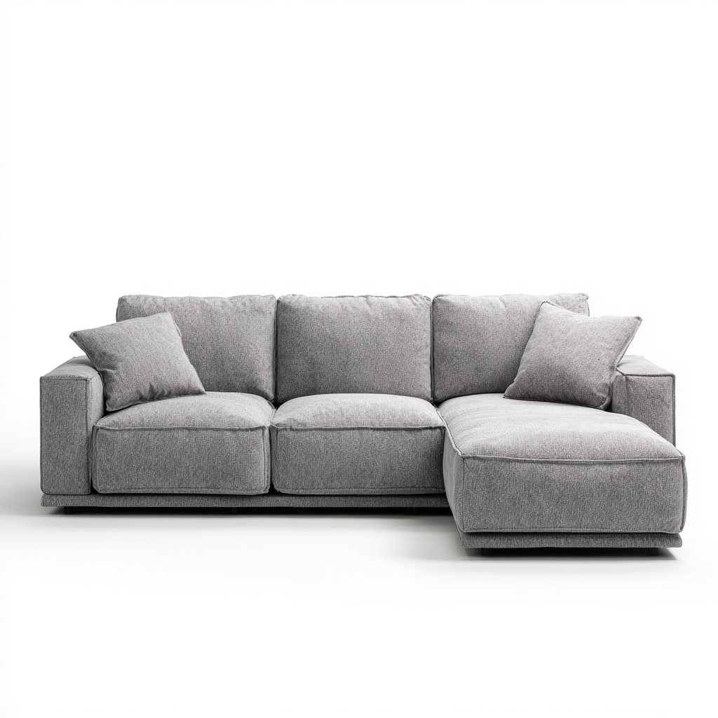 Sofá rinconero - Tela - 260x165x88 cm - Gris - Diseño moderno para salón-Nestmyhub