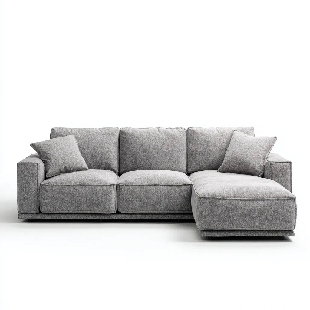 Sofá rinconero - Tela - 260x165x88 cm - Gris - Diseño moderno para salón-Nestmyhub