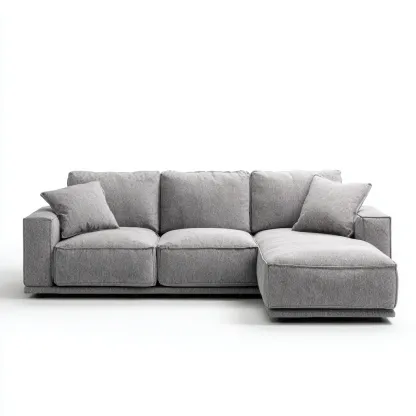 Sofá rinconero - Tela - 260x165x88 cm - Gris - Diseño moderno para salón-Nestmyhub