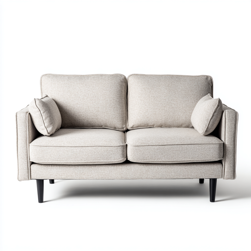 Sofá de 2 plazas - tela 165x85x82 cm - beige - adecuado para salón - diseño moderno-Nestmyhub