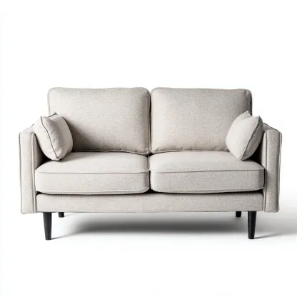 Sofá de 2 plazas - tela 165x85x82 cm - beige - adecuado para salón - diseño moderno-Nestmyhub