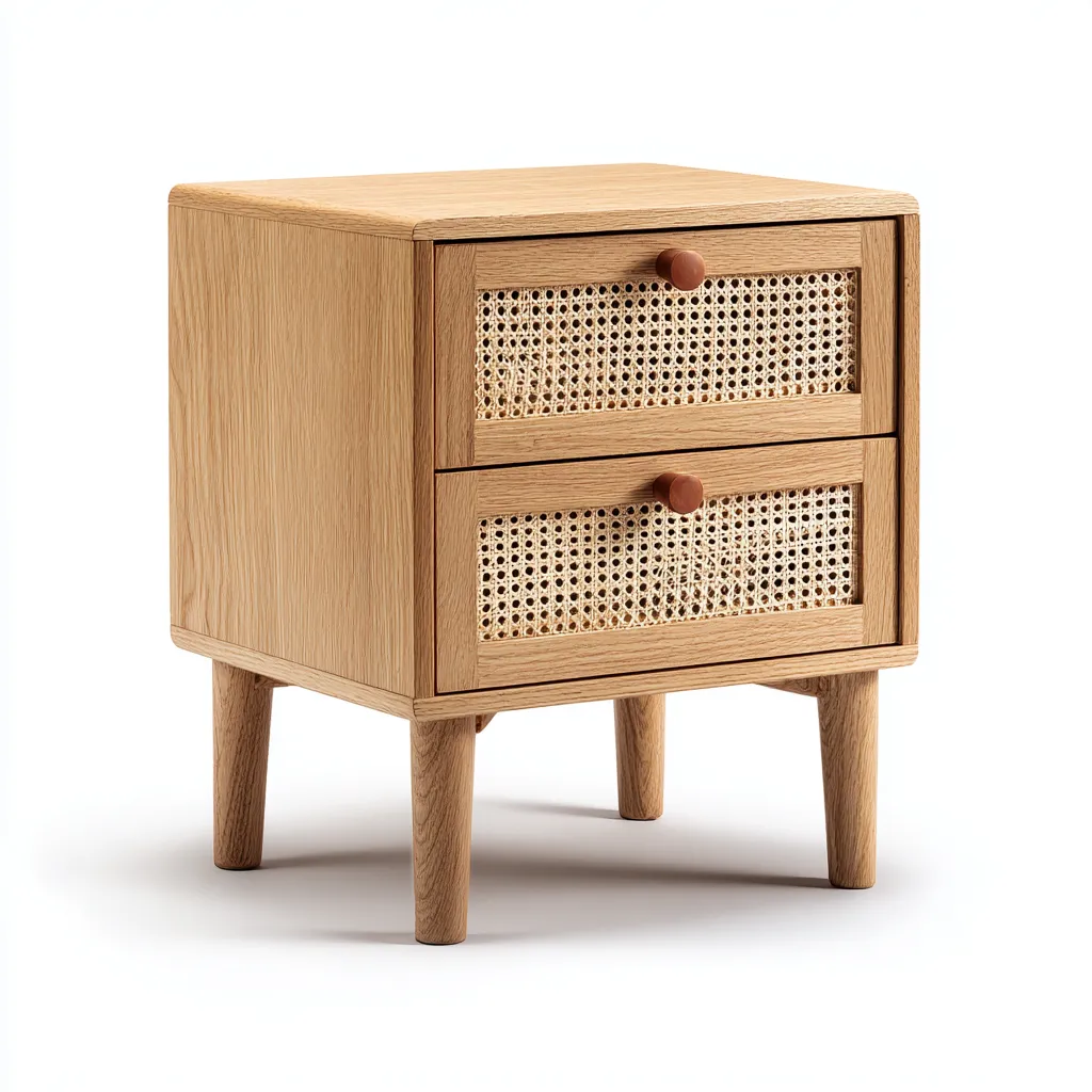 Mesita de noche madera maciza 45x35x55 cm marrón claro uso dormitorio diseño moderno-Nestmyhub