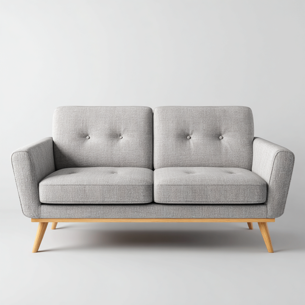 Sofá de 2 plazas tela 150x80x85 cm gris claro para salón - diseño moderno-Nestmyhub