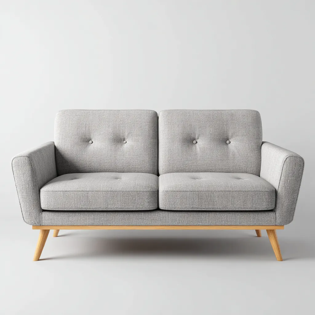 Sofá de 2 plazas tela 150x80x85 cm gris claro para salón - diseño moderno-Nestmyhub