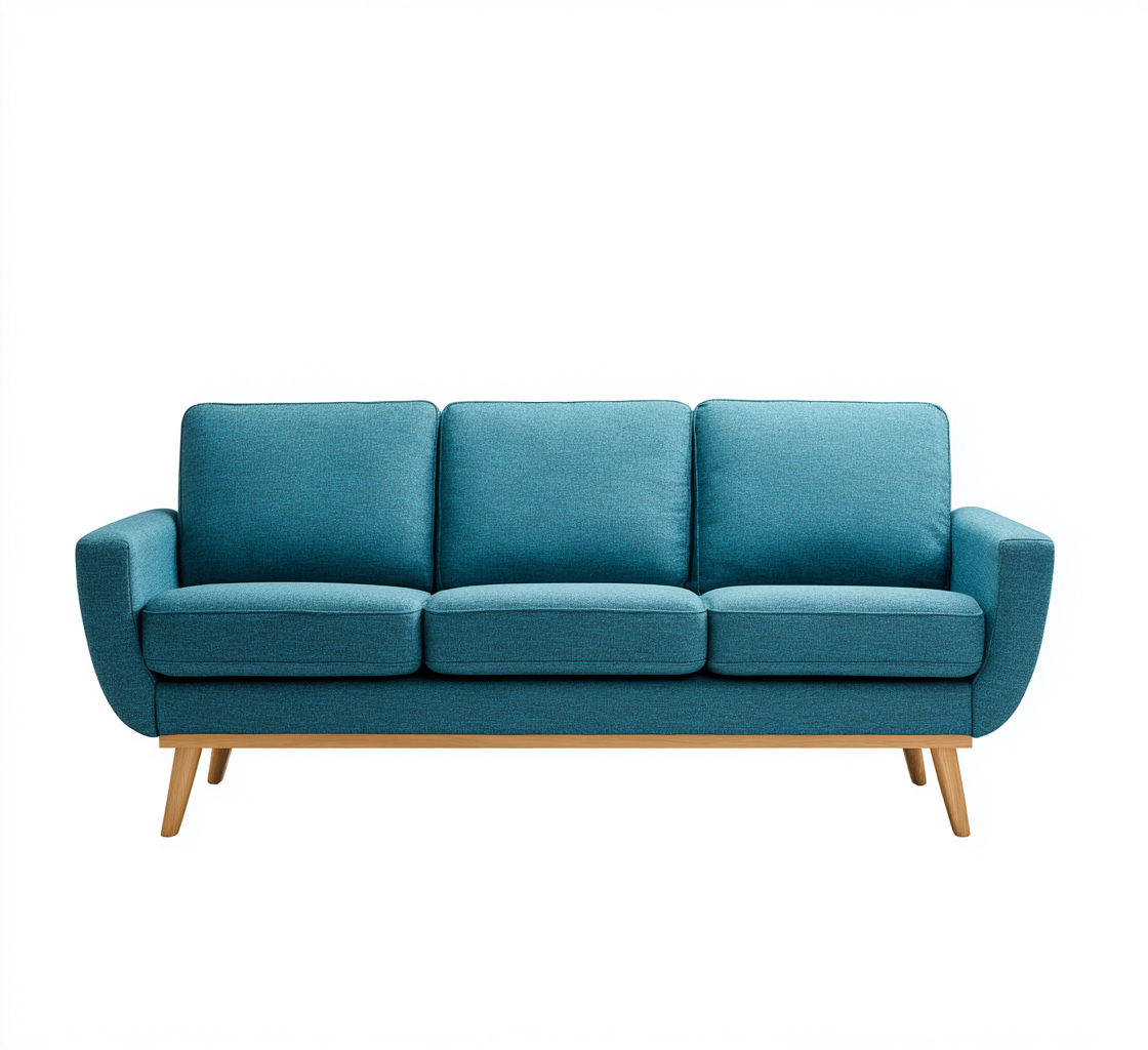 Sofá de 3 plazas - Tela - 200x85x90 cm - Azul - Diseño moderno para sala de estar-Nestmyhub