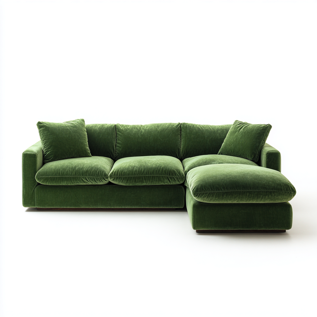 Sofá rinconero - Tela - 270x165x85 cm - Verde - Diseño moderno para salón-Nestmyhub