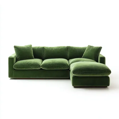 Sofá rinconero - Tela - 270x165x85 cm - Verde - Diseño moderno para salón-Nestmyhub