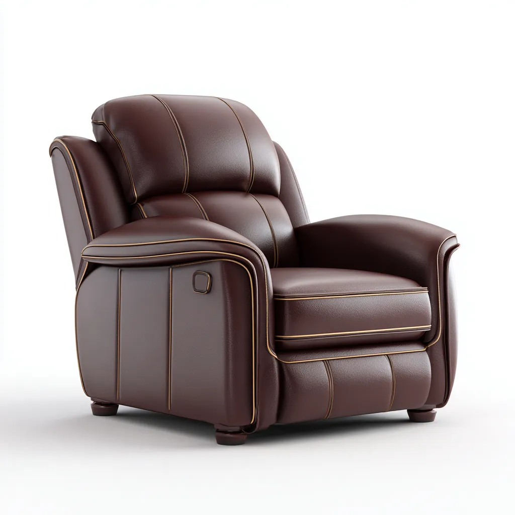 Sillón reclinable piel auténtica 100x95x100 cm - marrón - estilo contemporáneo - apto para salón-Nestmyhub