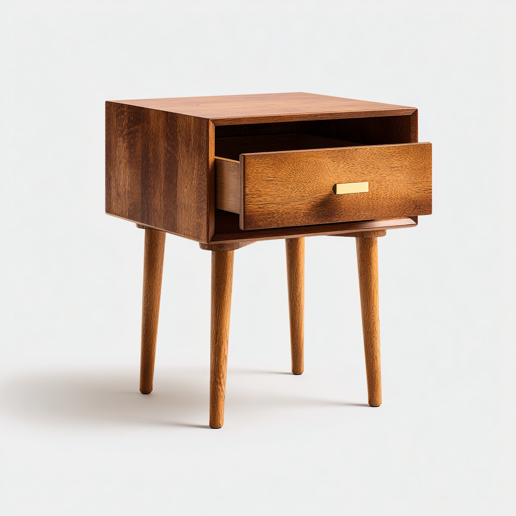 Mesita de noche madera maciza marrón 48x35x56 cm color marrón uso dormitorio estilo moderno-Nestmyhub