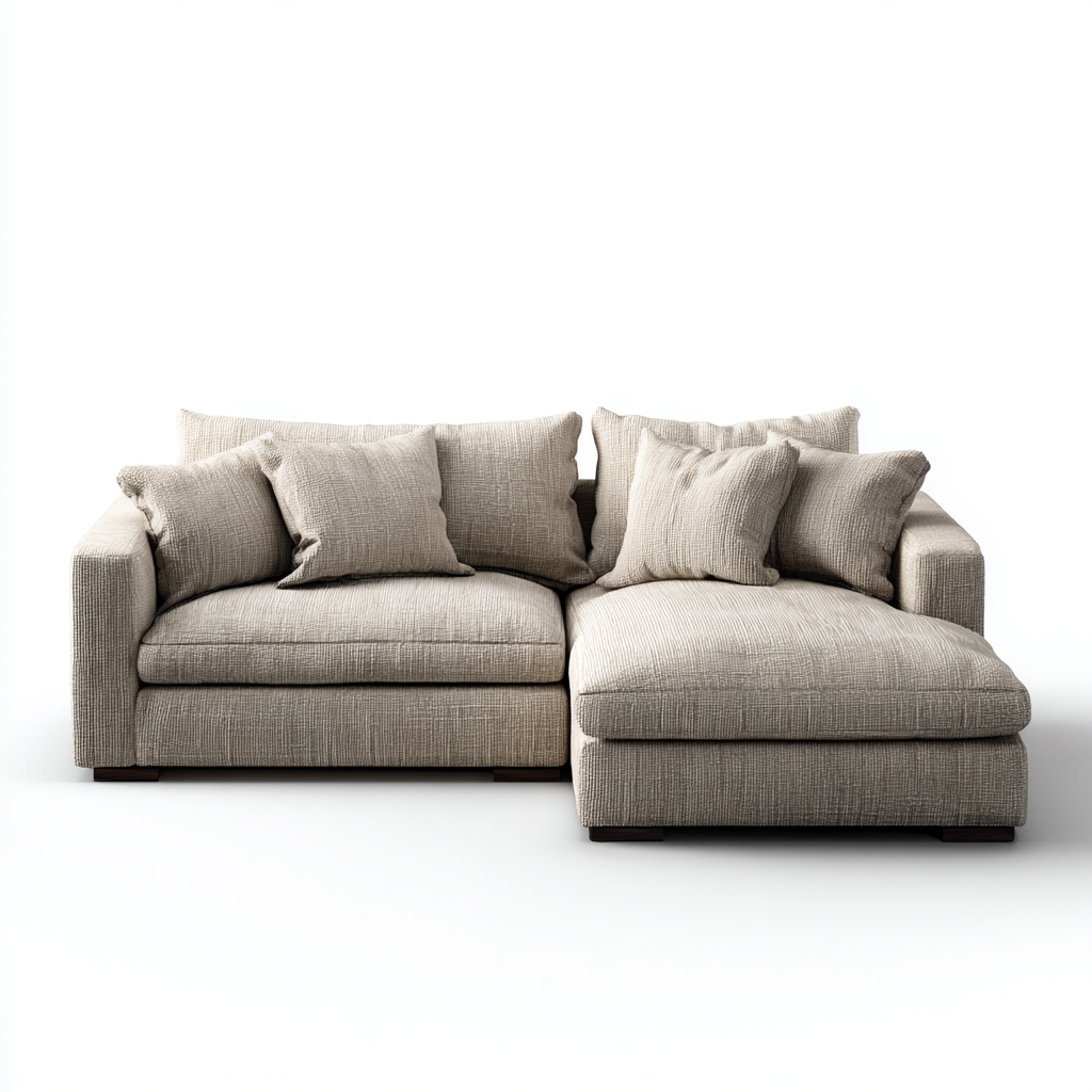 Sofá rinconero - Tela - 260x165x85 cm - Beige - Diseño moderno para salón-Nestmyhub