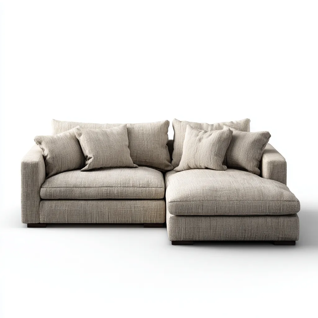 Sofá rinconero - Tela - 260x165x85 cm - Beige - Diseño moderno para salón-Nestmyhub