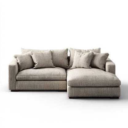 Sofá rinconero - Tela - 260x165x85 cm - Beige - Diseño moderno para salón-Nestmyhub