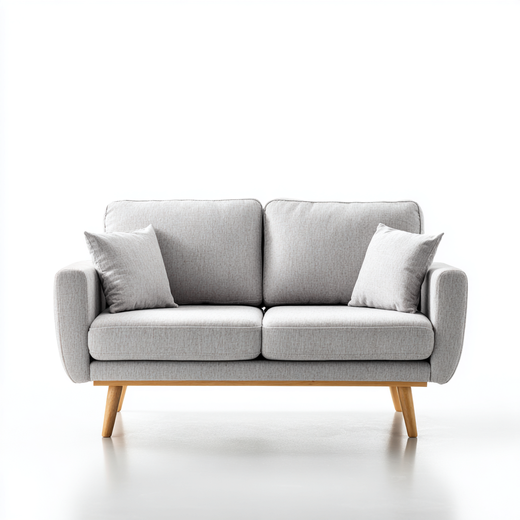 Sofá de 2 plazas - tela 165x85x82 cm - gris claro - adecuado para salón - diseño moderno-Nestmyhub