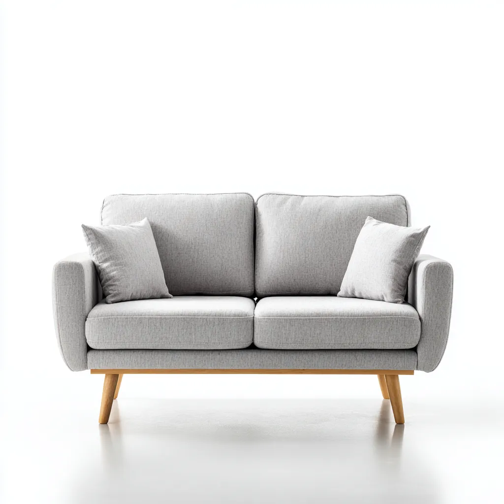 Sofá de 2 plazas - tela 165x85x82 cm - gris claro - adecuado para salón - diseño moderno-Nestmyhub