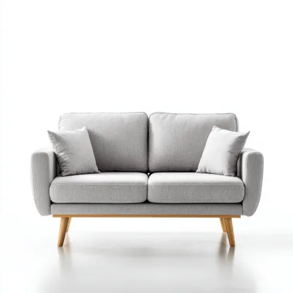 Sofá de 2 plazas - tela 165x85x82 cm - gris claro - adecuado para salón - diseño moderno-Nestmyhub