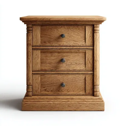 Mesita de noche madera maciza 47x34x60 cm roble uso dormitorio estilo clásico-Nestmyhub