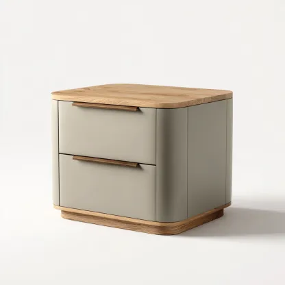 Mesita de noche madera y acabado mate 55x43x56 cm beige-madera uso dormitorio diseño moderno-Nestmyhub