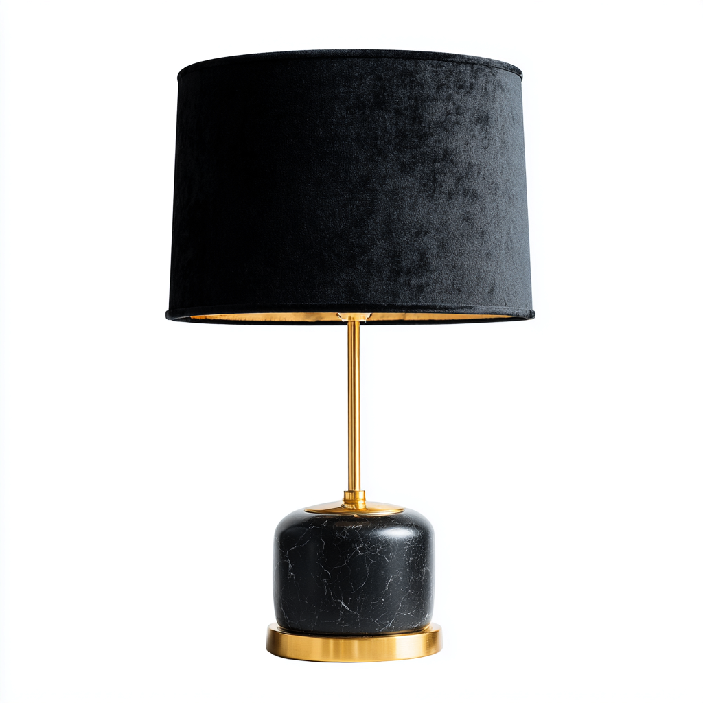 Lámpara de mesa mármol-metal 30x55 cm - negro-dorado - diseño moderno para salón-Nestmyhub