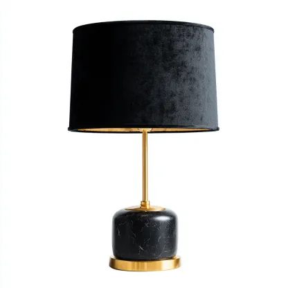 Lámpara de mesa mármol-metal 30x55 cm - negro-dorado - diseño moderno para salón-Nestmyhub